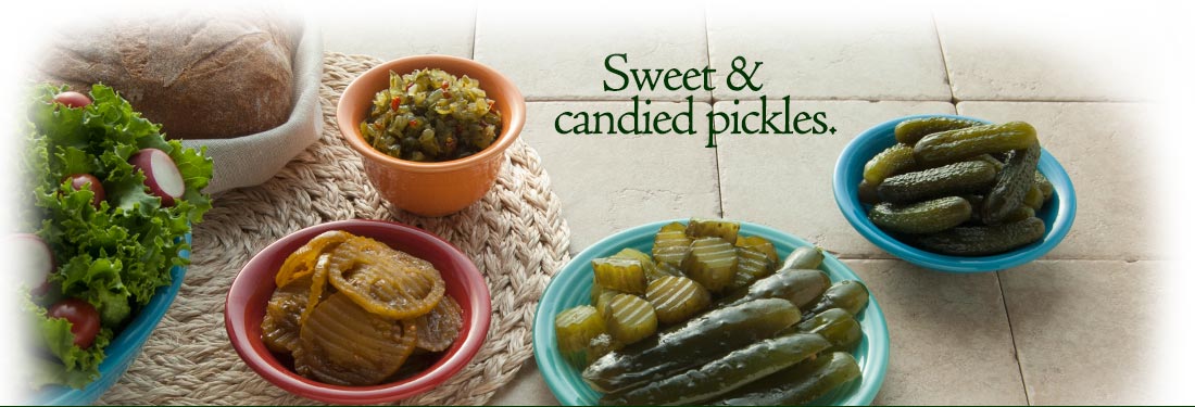 Sweet and candied pickles